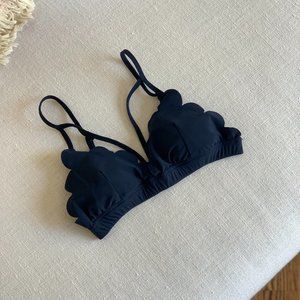 Koral x Something Navy Scalloped Sports Bra